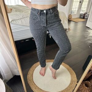 Levi’s Grey/Faded Women’s 26 Black 501 Studded Rhinestone Jeans Premium